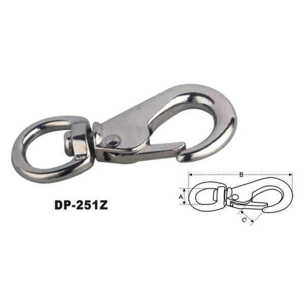 Zinc diecast round eye swivel boat snap hook