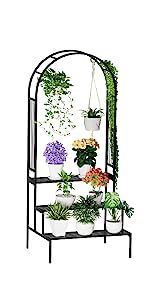 Metal Plant Stand Garden Display Shelf Flower Pot Holder Storage Organizer Rack Indoor Home Outdoor Patio Balcony