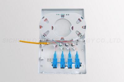 Four Ports Ftth Fiber Optic Termination Box 3.0mm Pigtail 110x90mm Size