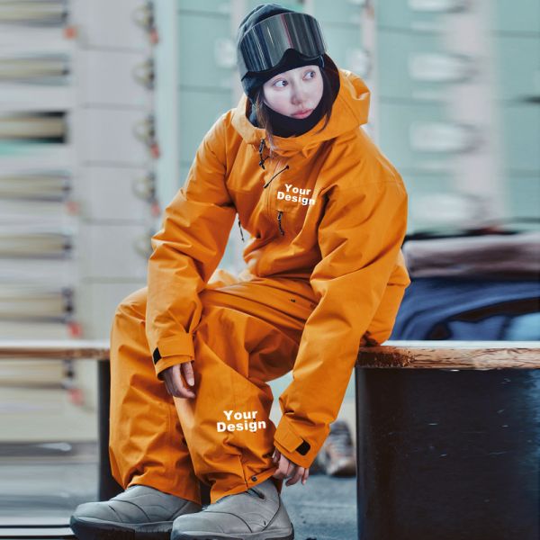 Unisex Waterproof Windproof Breathable Ski Suit, Outdoor Winter Snowboard Snowsuit with Custom Logo