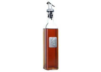 Fancy Square Glass Olive Oil Bottle / Olive Oil Storage Containers