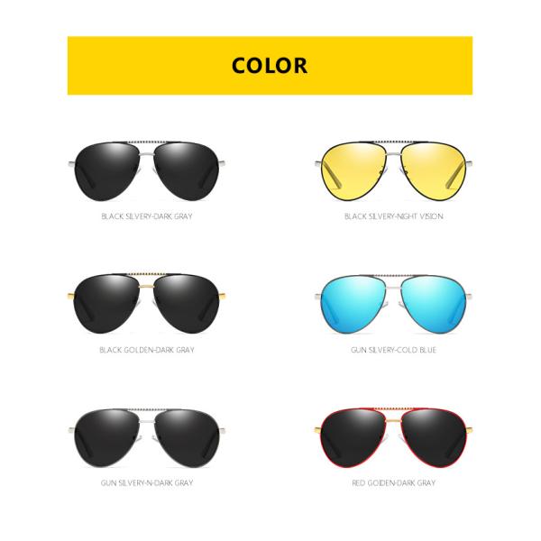 Alloys Pilot Polarized Lens Mens Luxury Sunglasses UV400 Driving Night Fishing Glasses