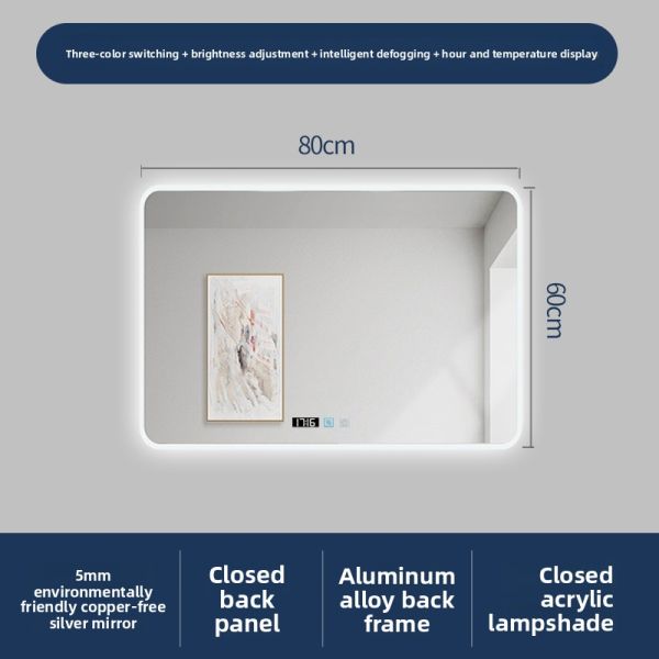 Luxury IP44 Rated LED Bath Mirror with Touch Switch Elegant Modern Design for Villa Hotel & Apartment Washroom Hot Seller