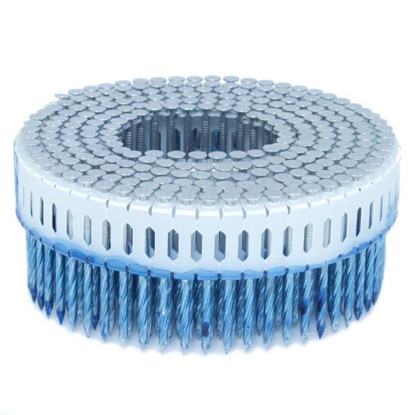 Plastic Coil Nails Bright Finish 2 Inch Galvanized Nails , Round Head Ring Shank Nails For Nail Gun