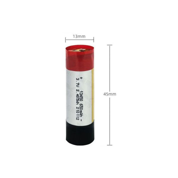 13450 650mAh 3.7V Lipo Battery Rechargeable Lithium Polymer Battery with 300 Cycles for Small Electronics
