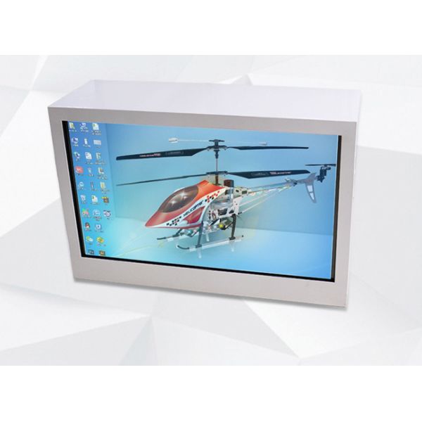 55 inch transparent advertising display manufacturer indoor double sided digital signage screen display for shop window