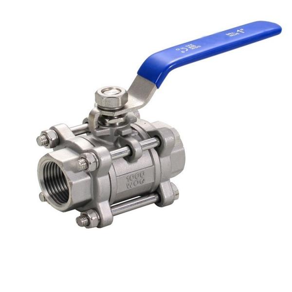 3PC Screwed Strainless Steel Ball Valve with Thread Connection Straight Through Type