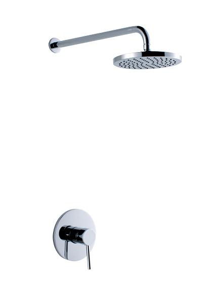 Two Hole Concealed Wall Mounted Bath Shower Mixer Chrome with Automatic Mix Cartridge
