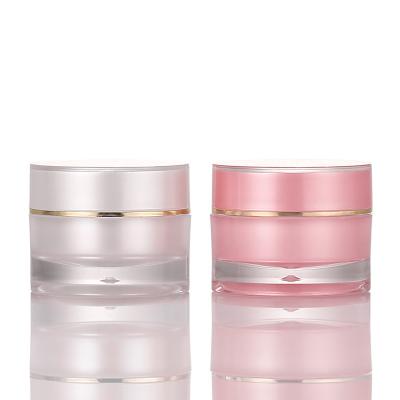 creme de cara cosmético plástico de 10g 20g 30g que empacota frascos vazios do animal de estimação redondo cor-de-rosa
