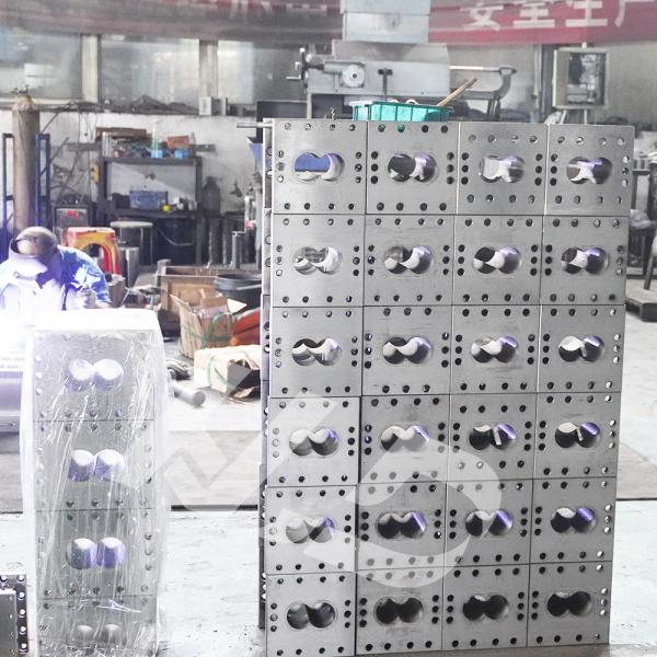 Acessórios de extrusores de pelletização de parafusos duplos paralelos 45 barril de aço Hastelloy corpo de mangue integral de liga dupla
