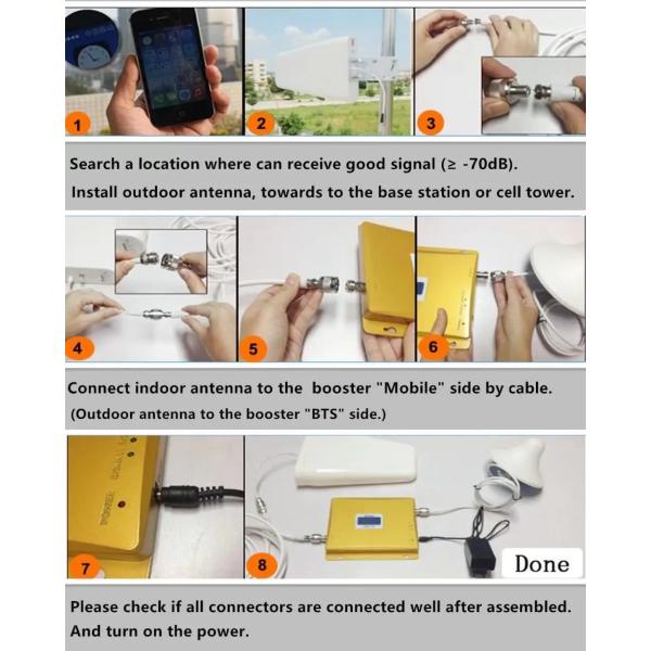 Custom Band Tri Band 1800/2100/2600Mhz Signal Repeater with ALC Function and 4G Booster