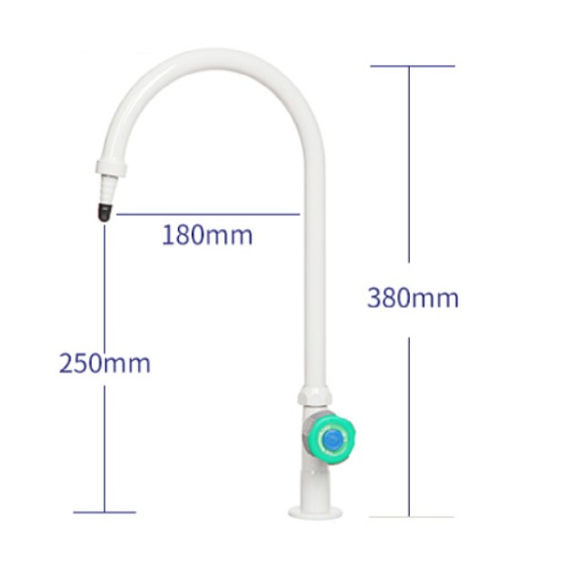 Heavy Duty Laboratory Accessories Solid Brass 3 Way Gooseneck Water Tap Anti Corrosive