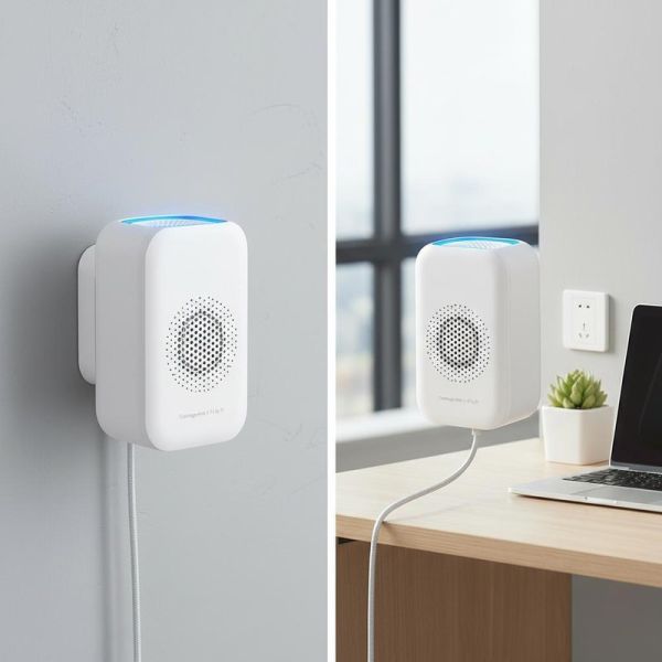 Coverage Area 5 to 15 Square Feet Negative Ion Generator Desktop Wall Mounted Air Ionizer Perfect for Small Environments