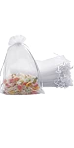 Organza Bags, Mesh Drawstring Gift Bags Small for Jewelry Wedding Party Baby Shower Favor Bags