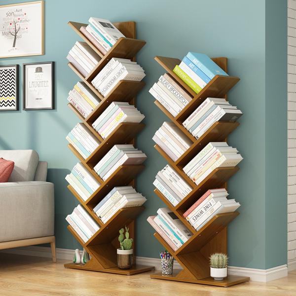 NO Folded Small Tree Bookshelf Unique Wide cases Classroom Rack Display shelf Organizer for Magazine CDs Modern