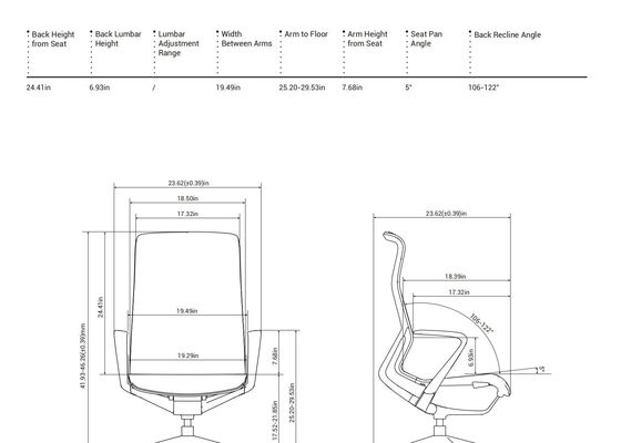 H5 Ergonomic Office Chair with Adjustable Height and Lumbar Support for Comfortable Task Chairs