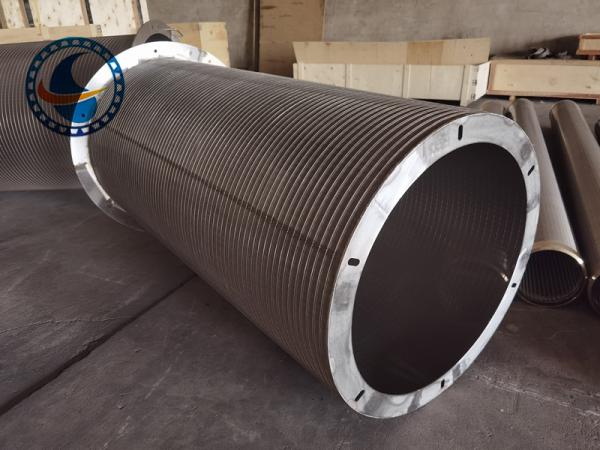 SS304 Reverse Wedge Wire Rotary Screen Filter 800mm x 1500mm