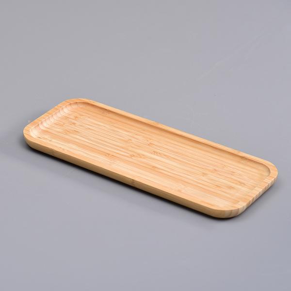 Customized Natural Solid Wood Bamboo Food Cutlery Tray in Different Sizes and Shapes