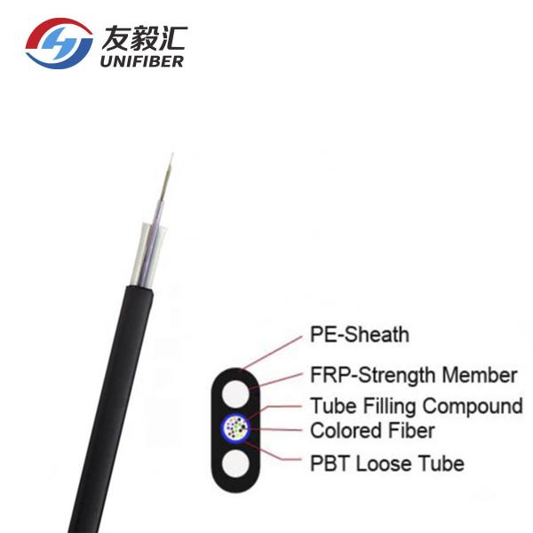 PE Sheath 1~24 Core G657A1 FTTH Fiber Optic Drop Wire