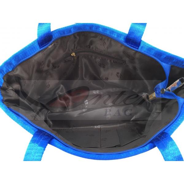 Blue Nylon Webbing Waterproof Tote Bag Fashion Tote Bags For Travel Reusable