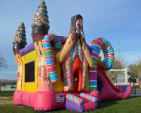 Impressão Bouncy inflável de Digitas da corrediça da barraca combinado do açúcar