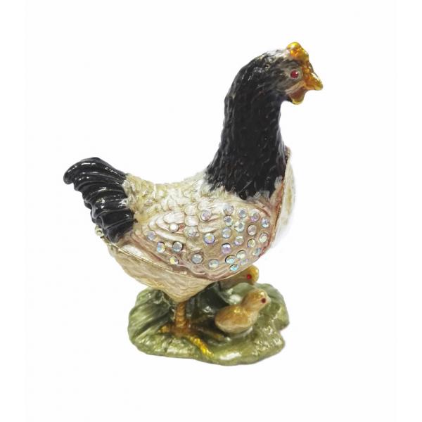 Unique hen jewelry box metal jewelry trinket box hen jewelry box