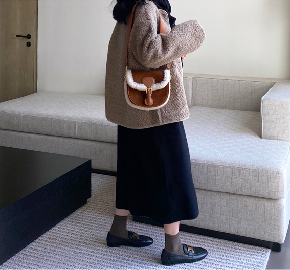 Polyester Lining Female Crossbody Bag With Wide Shoulder Strap