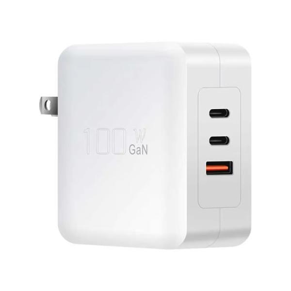 USプラグ100Wウォールチャージャー 倍用USB-C&USB-A高速充電アダプタ ラップトップ,タブレット,電話,旅行用 (100 〜 240V入力)