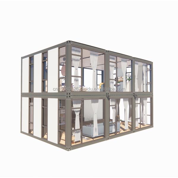 Hôtel Produit en acier à paquet plat Design moderne Appartement fabriqué par Cbox Luxe Maison de conteneur portable à deux couches