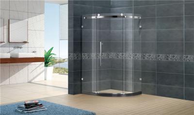 Customized Offset Quadrant Shower Screens Frameless Sliding With Stainless Steel Accessories