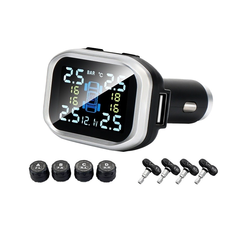 Wireless Display Solar Powered High Quality CE Certified TPMS Tire Pressure Monitor Detector Universal Fitment 12V Car Sensor