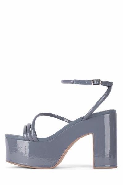 Glazed Leather Womens Wedge Heeled Shoes