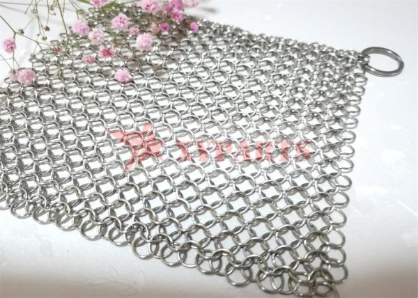 Líquido de limpeza do frigideira do ferro fundido do correio de corrente do produto comestível tecido com anéis de 1.2mmx10mm