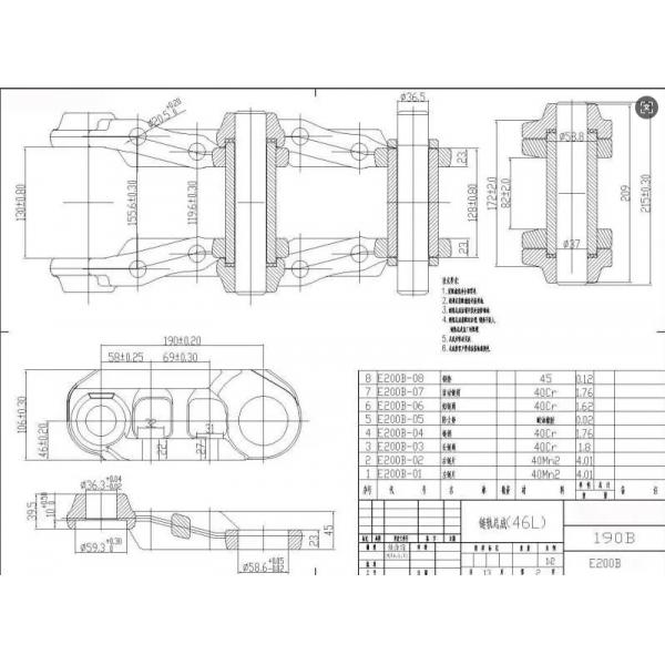 Cadenas para excavadoras Caterpillar E320, Sumitomo 200, Kobelco 230, Sany 235, XCMG 215, Liugong 922, Kato 820