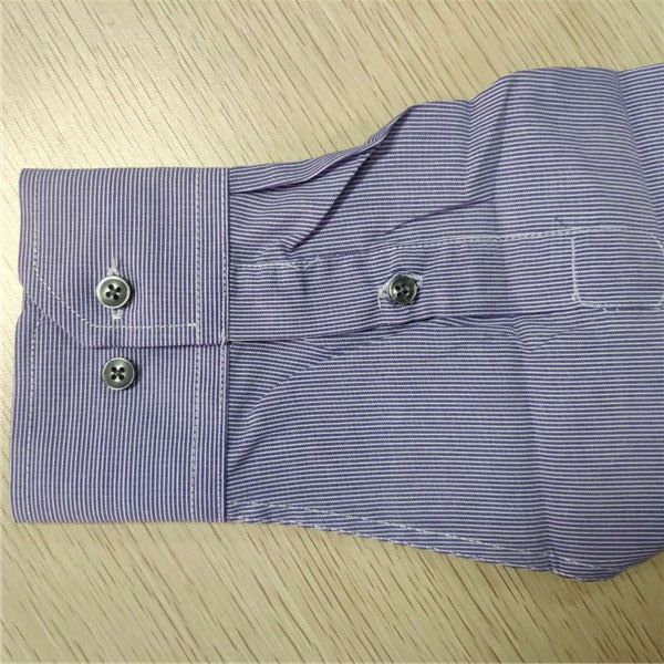 Purple Stripe Mens Casual Long Sleeve Button Up Shirts 65% Polyester 35% Cotton