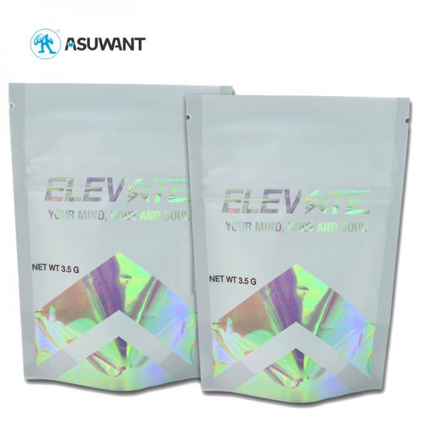 Custom Rainbow Holographic Ziplock Bags Pink Laminated Material For Cosmetic Lashes