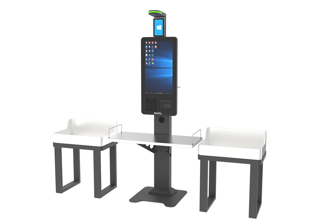 21.5 Inch Retail Self Service Terminal Kiosk Android Self Checkout Kiosk With AI Camera & Thermal Printer