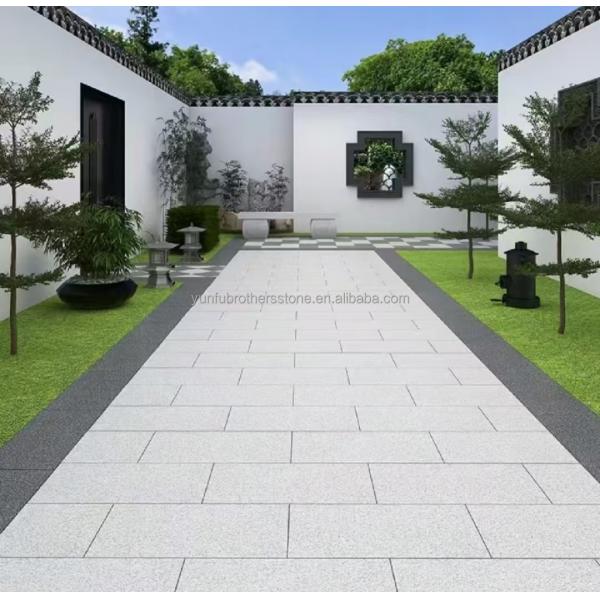 Brothers Stone Flamed Grey Granite Slab Paving Tiles for Honed Natural Stone Driveway