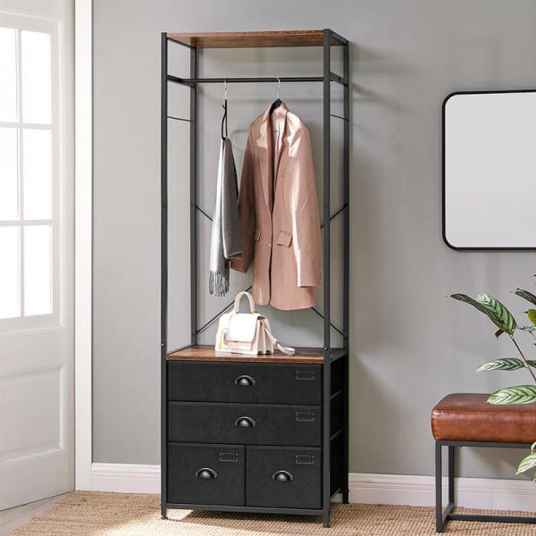Open Wardrobe With Drawers, Bedroom Drawer Dresser, Fabric Drawer Dresser for