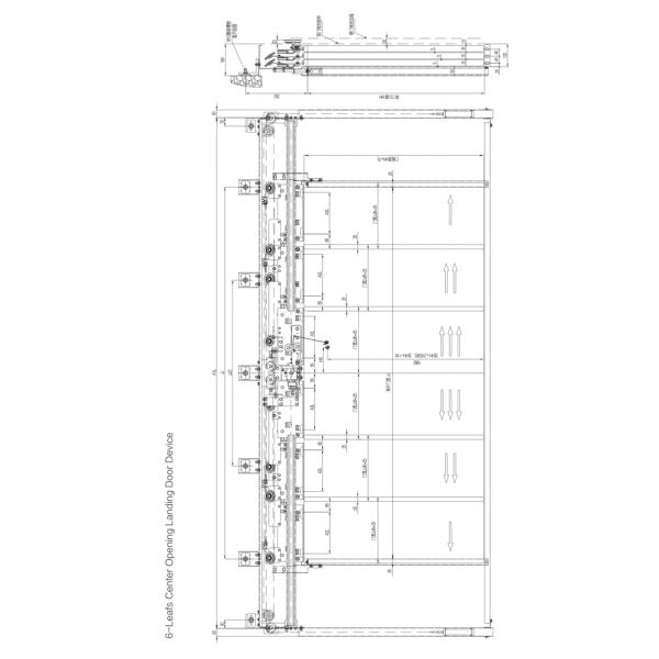 Abertura de centro de las hojas del operador 6 de la puerta de la elevación del aterrizaje del imán permanente