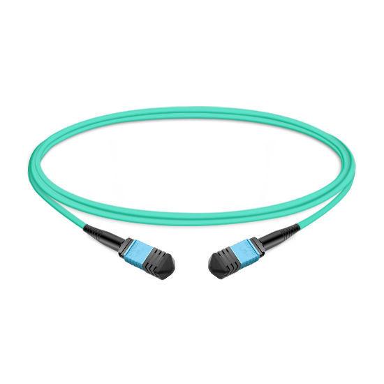 2m (7ft) 12 Fibers Female to Female MPO Trunk Cable Polarity B LSZH OM3 50/125 Multimode Fiber