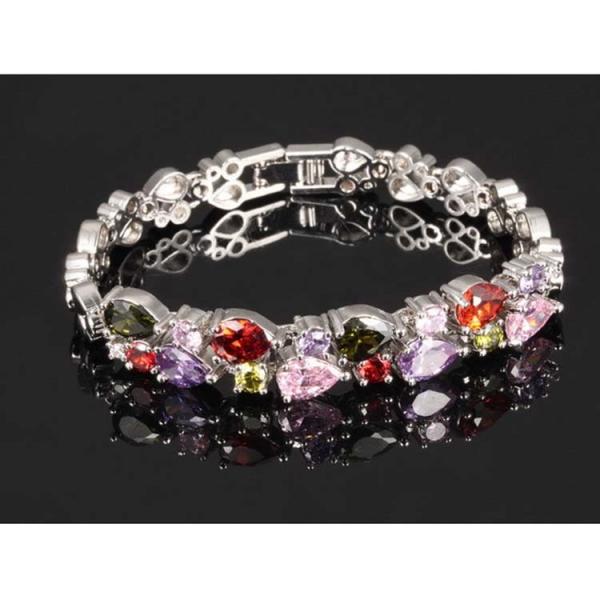 Gorgeous Cubic Zirconia Bracelet for Women Gold Plated Tennis  Bracelet (JKS950SILVER)