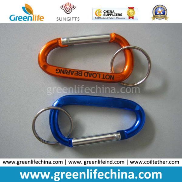 Wholesale cheap custom aluminum carabiner for promotion w/custom laser logo&key ring