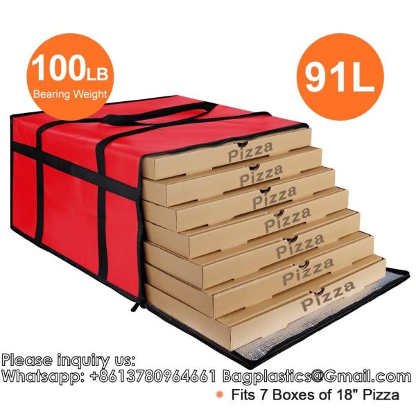 Insulated Pizza Bags For Delivery, Commercial Pizza Warmer Bag, Large Pizza Carrier For Hot And Cold Food, Pizza Delivery Bag, Food Delivery Bag, Insulated Grocery Bags