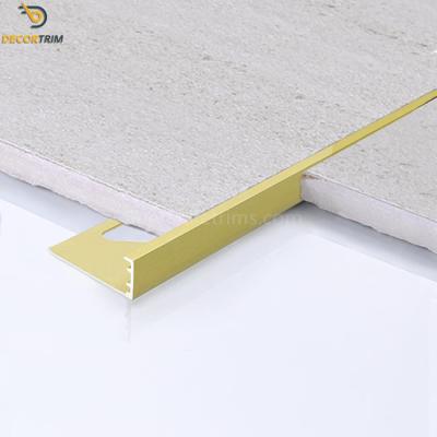 Anodized 8mm Round Edge Tile Trim , Matt Gold Aluminium Corner Strip