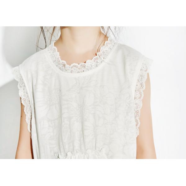 Sleeveless Little Girl Princess Dresses , Floral Jersey Girls Summer Dresses