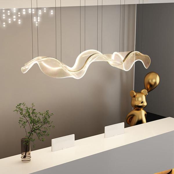 Streamer Shape Modern LED Acrylic Chandelier Light , Luxury LED Pendent Lamp