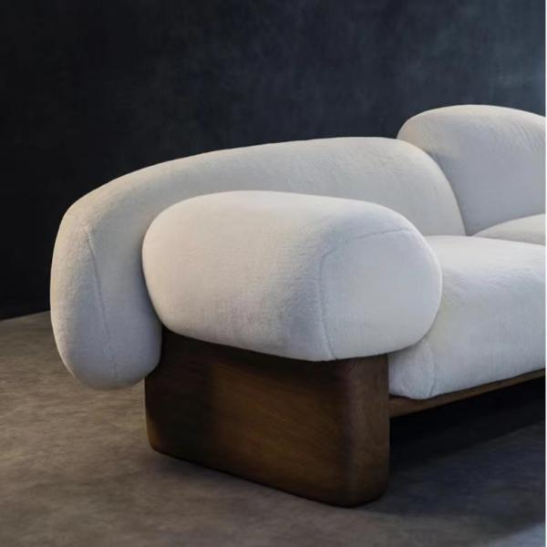 Italian Minimalist Hotel Lobby Furniture Nordic Fabric Cloud Shape Light Luxury Curved Sofa
