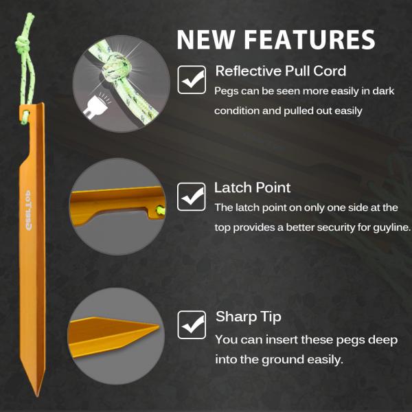 Ultralight 10g 5.9 In Aluminum Tent Stakes For Camping