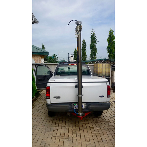 4.5m lockable pneumatic telescopic CCTV mast pick up trailer mounted for mobile security services